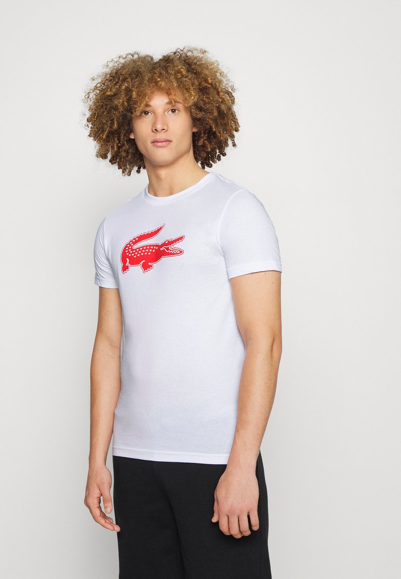 Lacoste Sport BIG LOGO - T-shirt desportiva - white/fireman