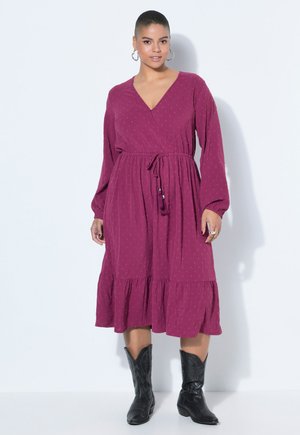 Studio Untold, MAXI DRESS, A-LINE, ALL-OVER PRINT, LONG SLEEVE - Jurk - aubergine