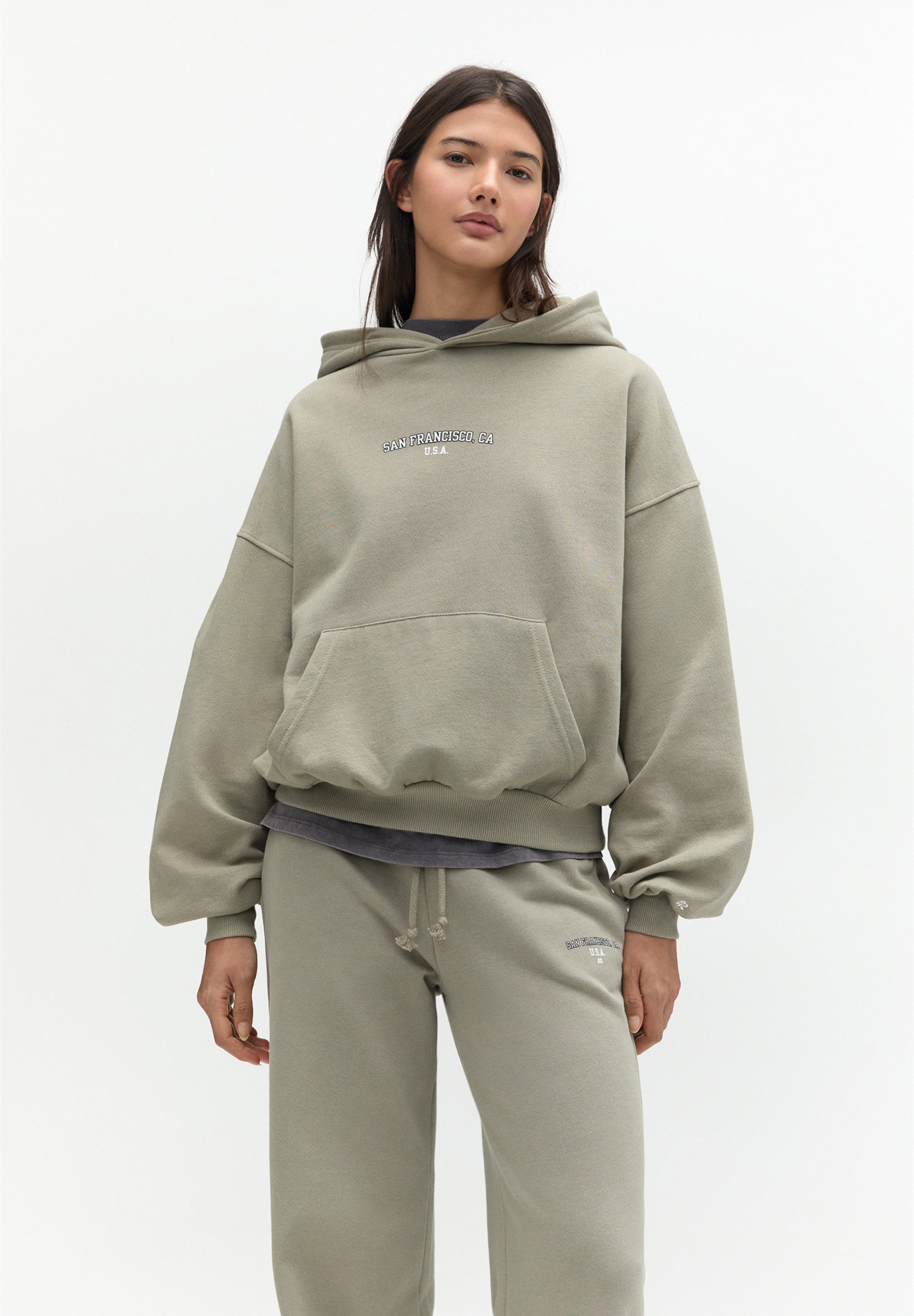 PULL\u0026BEAR Hoodie - khaki - Zalando