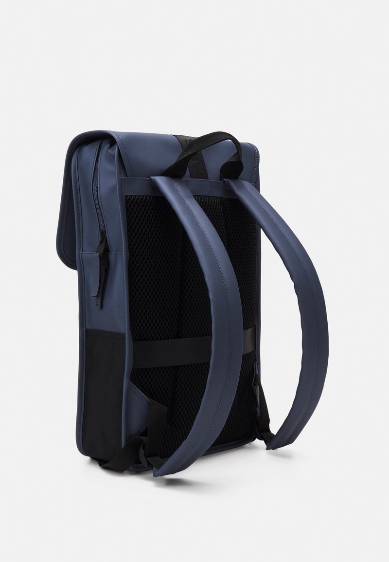 rains blue backpack Custom MSN Bag | Corporate Gifts it features a rolltop opening with a zip fastening for added security Rains carabiner-fastening flap-top Backpack |