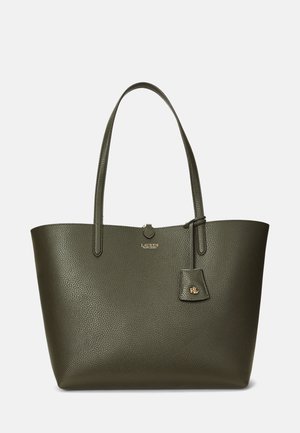FAUX LEATHER LARGE REVERSIBLE TOTE BAG - Shopping bag - dark olive