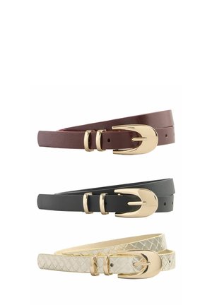 Lipsy, SKINNY BELTS 3 PACK - Gürtel - gold-coloured/burgundy/black
