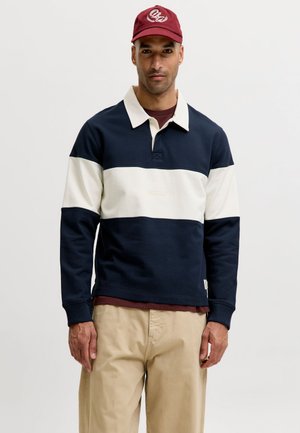 Jack & Jones, JORFREDERIKSBERG BLOCKING SWEAT POLO SN - Sweatshirt - sky captain