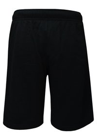 Pantaloni sportivi neri realizzati in tessuto liscio, con una vita elasticizzata e un fit rilassato, privi di loghi o motivi visibili.