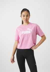 Puma CROPPED LOGO TEE - Marškinėliai su spaudiniu - mauved out