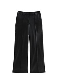 PINTUCK WIDE LEG TAILORED - Tygbyxor - black