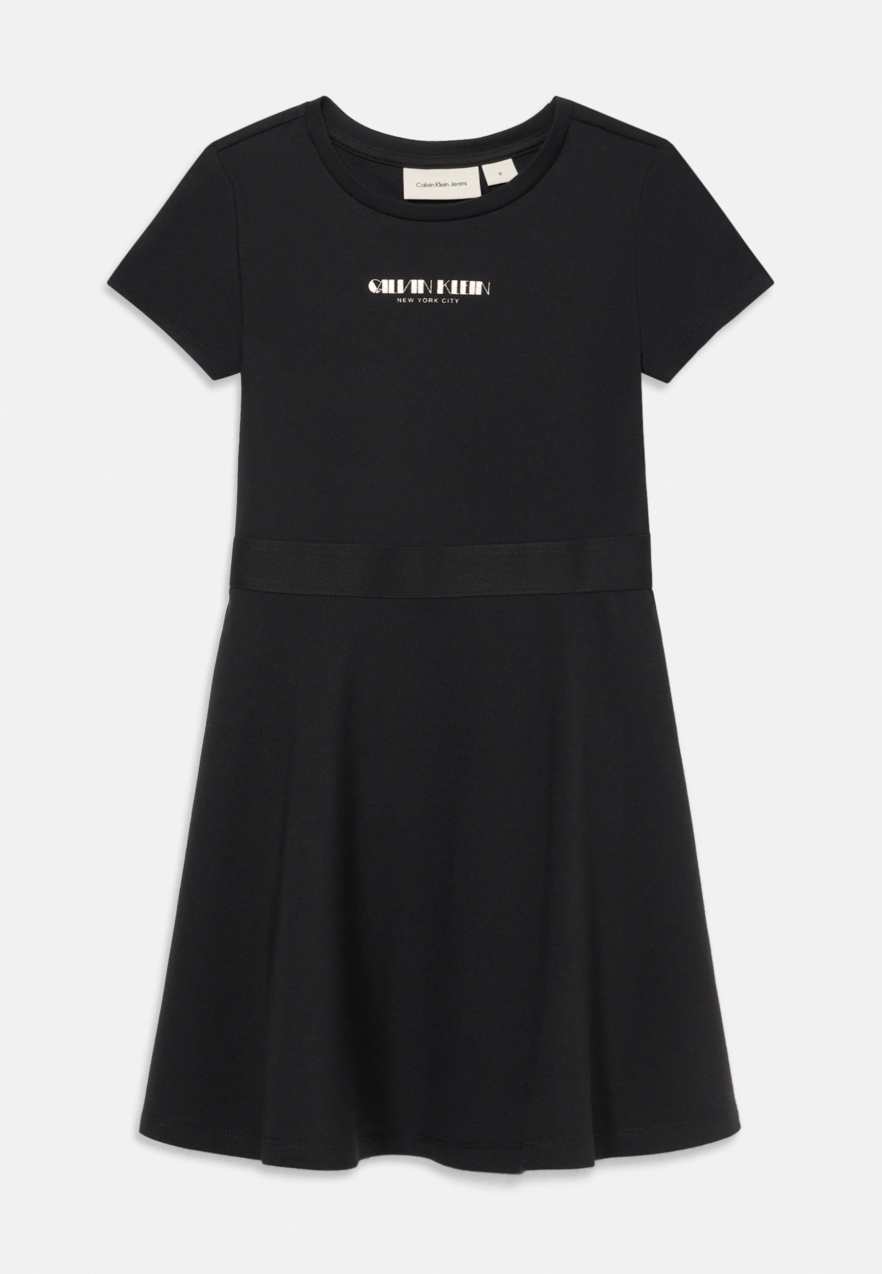Calvin Klein Jeans FIT AND FLARE PUNTO DRESS - Jersey dress - black -  Zalando.ie