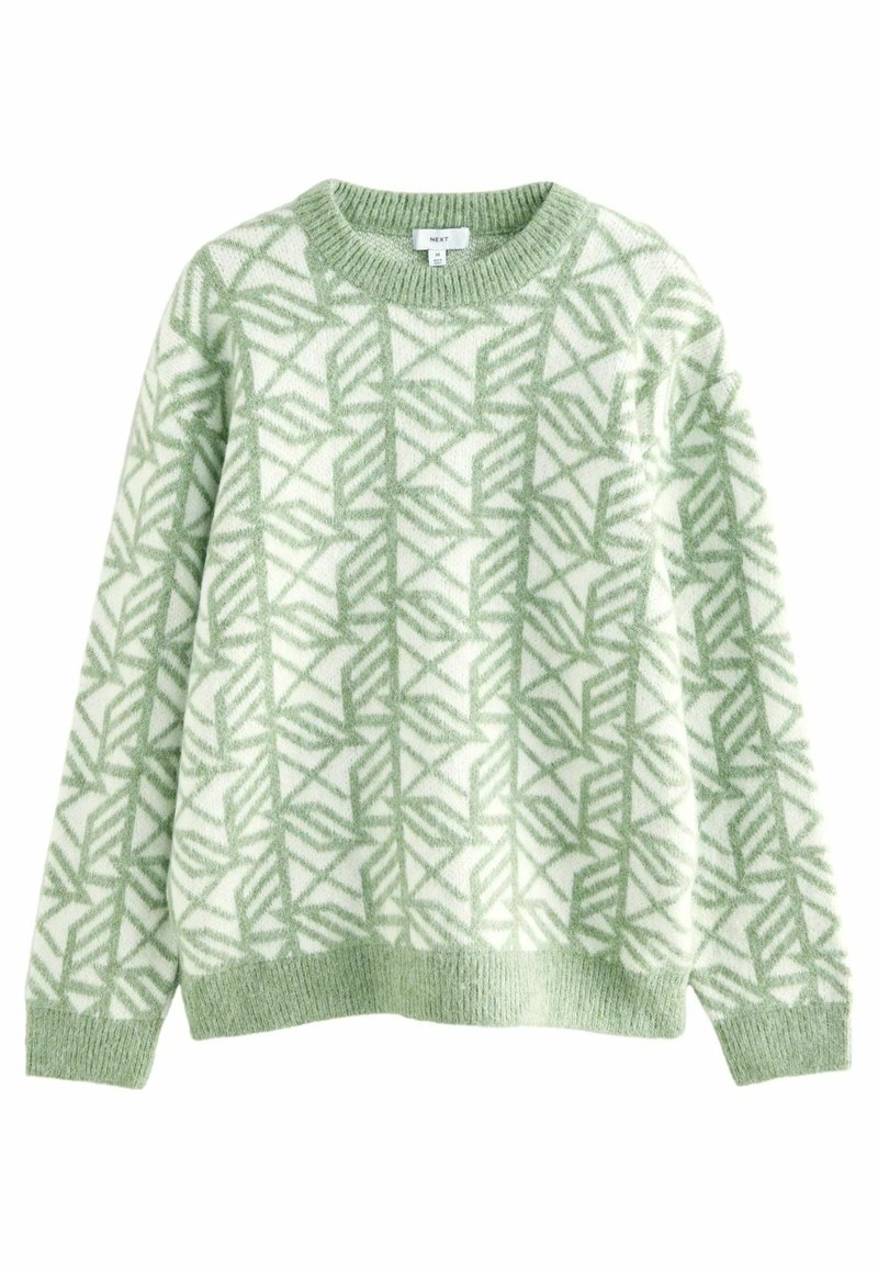 Men's Geometric Texture Crewneck Sweatshirt - Casual Long - View #11