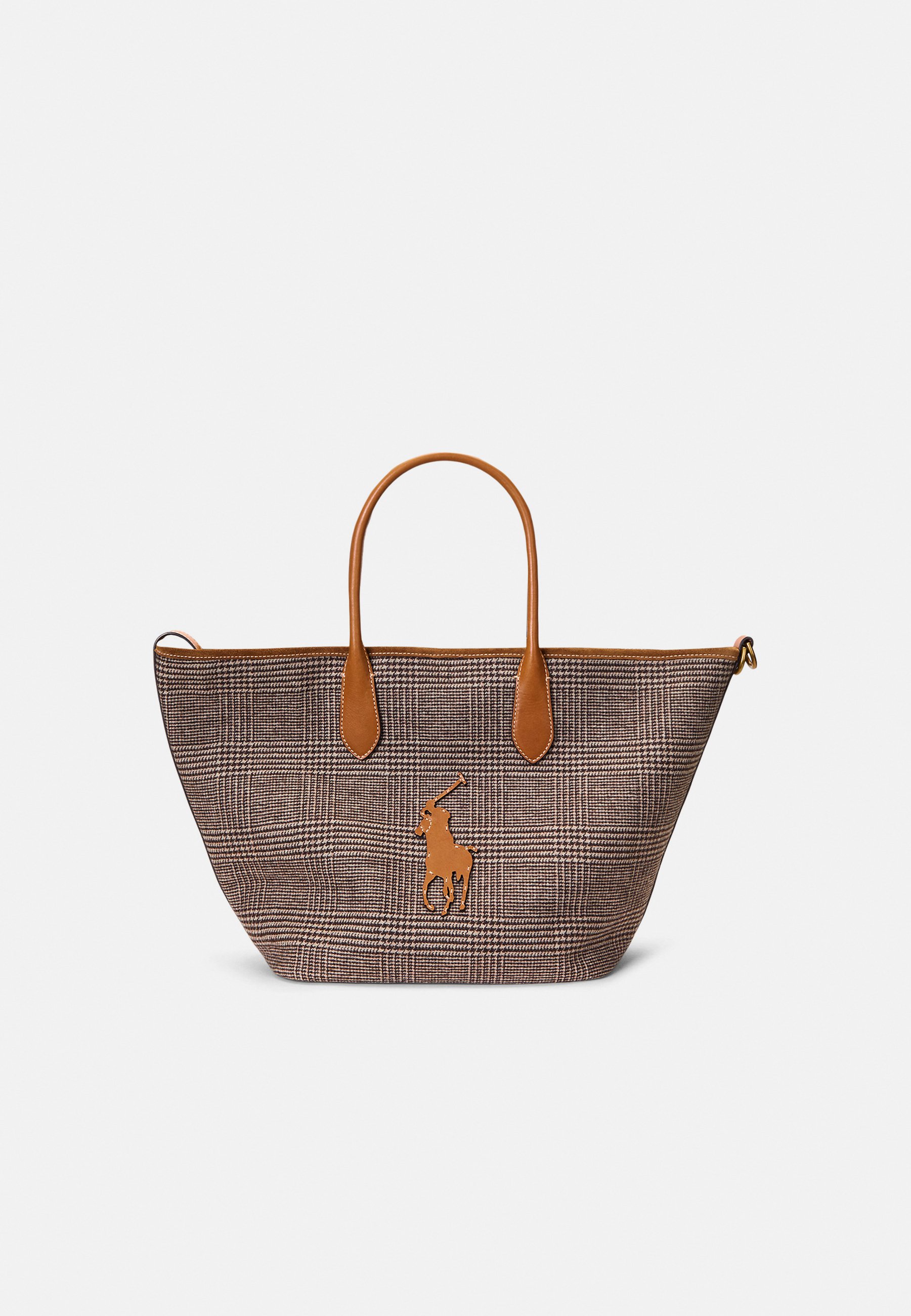 Polo Ralph Lauren PLAID WOOL BLEND MEDIUM BELLPORT TOTE