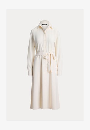 Lauren Ralph Lauren, BELTED DOUBLE FACED GEORGETTE SHIRTDRESS - Φόρεμα πουκάμισο - mascarpone cream