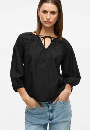 MIT 3/4 ARMELN V-AUSSCHNITT - Bluse - black beauty