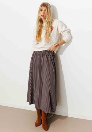 RAYÉE ÉVASÉE - Jupe trapèze - rayé rouge