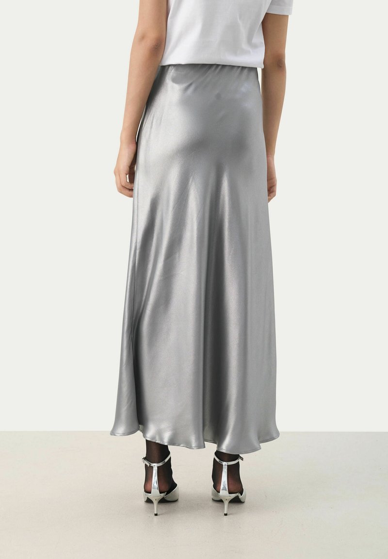 Maxi Jupe Longue Alexon Satin Gris - Taille 18 - élégante, Occasion Parfait état