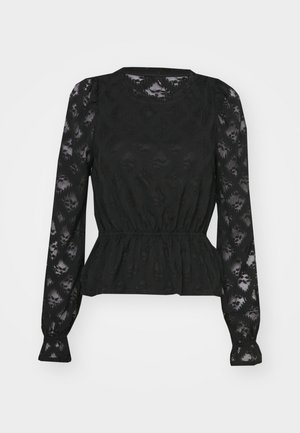 ONLY ONLLENE ONECK - Tops ar garām piedurknēm - black