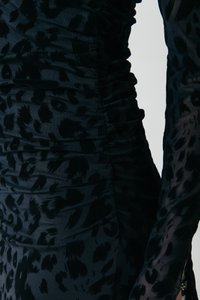 Colourful Rebel MAUDE LEOPARD FLOCK DRESS - Cocktail φόρεμα / Φόρεμα για πάρτι - black