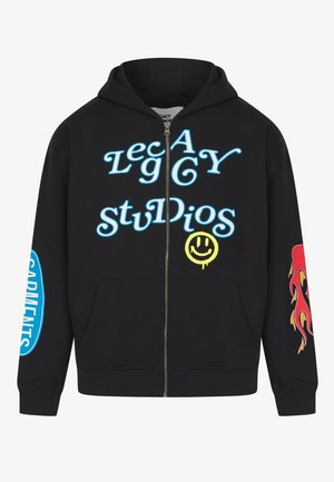 Sweater met rits - black