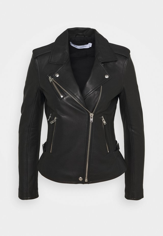 NEWHAN - Veste en cuir - black