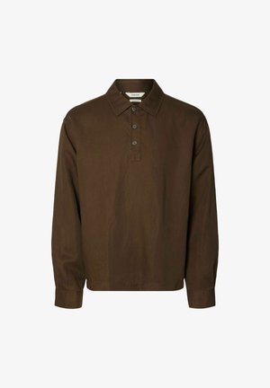 Selected, OVERSHIRT LANGÄRMELIGES POLO - Polo - bracken