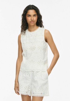 VILA, SLEEVELESS TOP VIYARA ROUND NECK - Blouse - cloud dancer