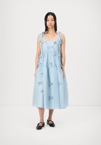 BIRDIE BOW MIDI DRESS - Freizeitkleid - blue
