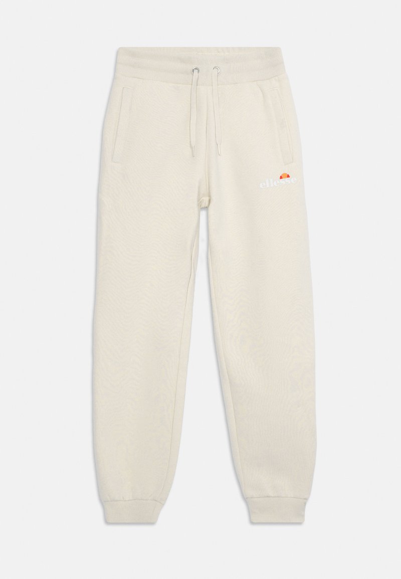 Krēmpelēku sporta bikses, kas izgatavotas no mīksta auduma, ar elastīgu jostasvietu un auklām, sānu kabatām un mazu logo uz augšstilba.