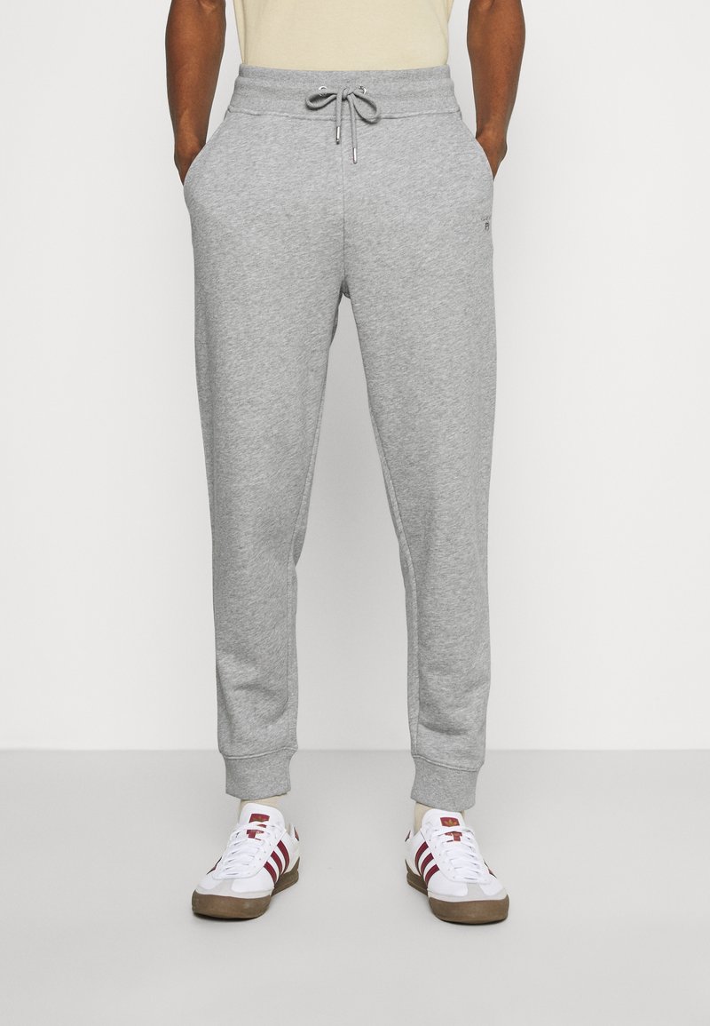 GANT ORIGINAL Tracksuit bottoms grey melange/mottled grey Zalando.co.uk
