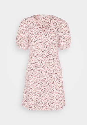 JDY, JDYNICOLE TIE SLEEVE SHORT DRESS - Skjortekjole - cloud dancer