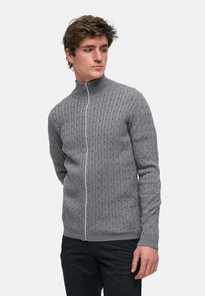 Kronstadt CABLE - Cardigan - lt grey mix