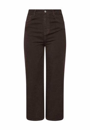 Yours Clothing, PLUS SIZE WIDE LEG JEANS - Flared Jeans - chocolate
