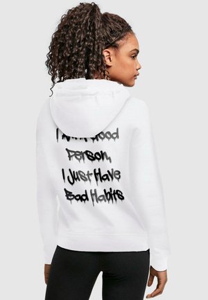 Merchcode BAD HABITS BASIC  - Sweat à capuche - white