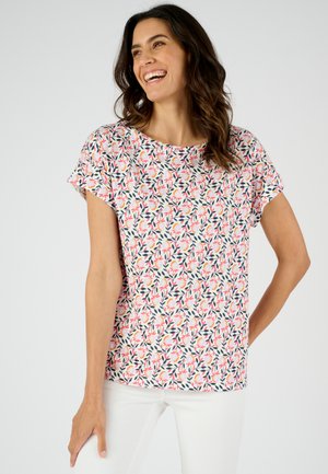 Damart FLAMMÉ VÉGÉTAL - T-shirt imprimé - rose feuillage