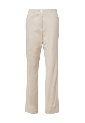 s.Oliver BLACK LABEL MELIERTE STRAIGHT LEG - Trousers - helles beige