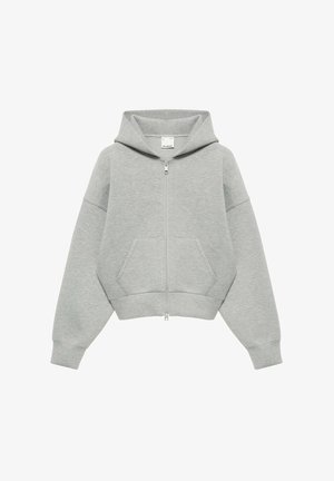 PULL&BEAR, SCUBA ZIP-UP - HOODIE - Sweat zippé - grey marl
