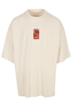 PUFFER PEACE HUGE TEE - Print T-shirt - beige