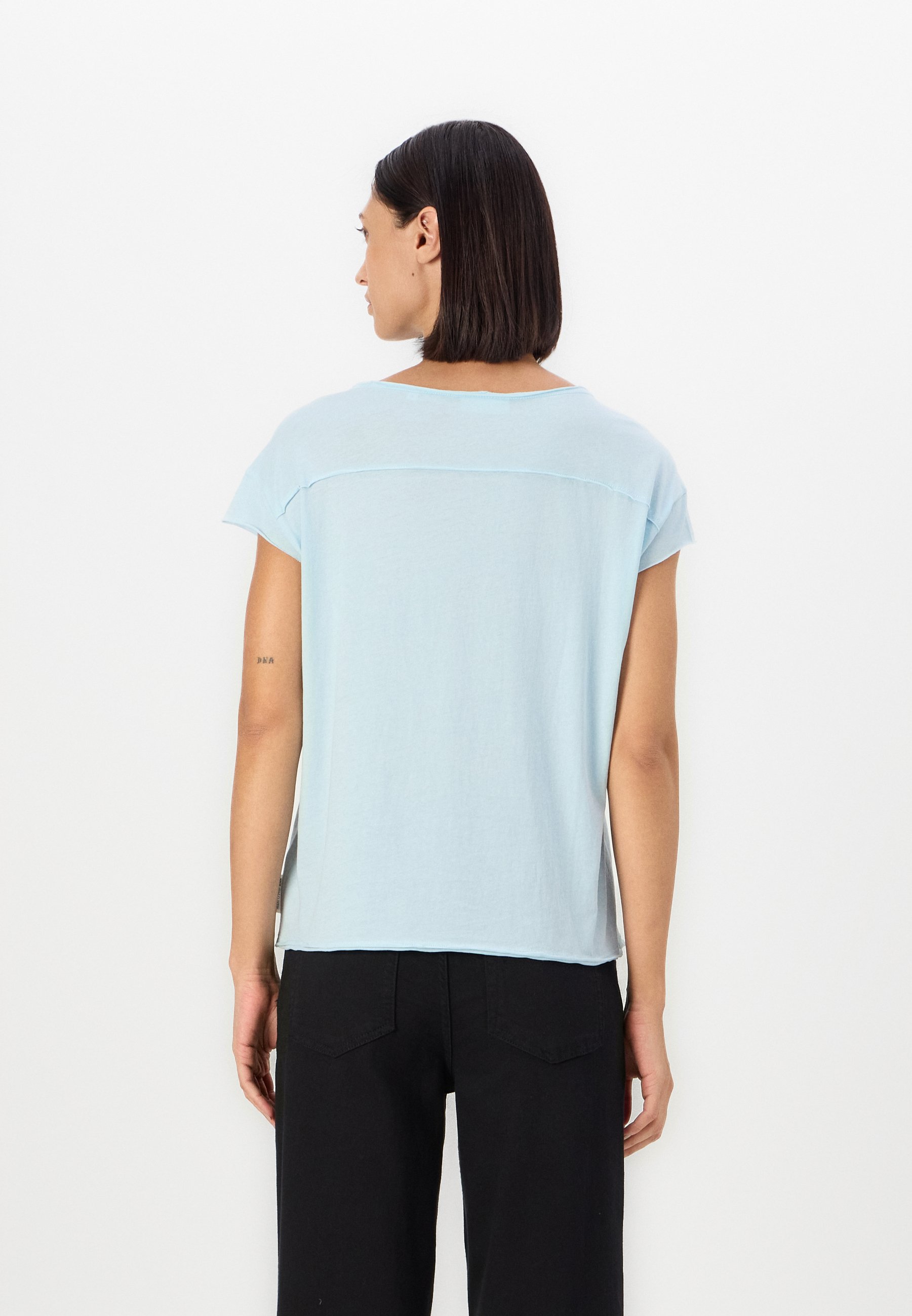 売れ筋商品|||マルコポーロ デニム Tシャツ レディース トップス Basic T-shirt - blue fog カコウプリントTシャツ｜WOMEN｜250ISB90-226E｜AZUL BY MOUSSY