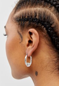 LOVE KILLS SLOWLY HEART AND SKULL HOOPS - Naušnice - silver-coloured