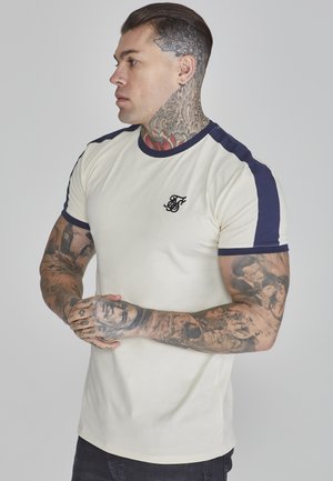 SIKSILK RINGER - Nyomott mintás póló - ecru