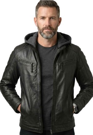 Lederjacken24, CARACAS-4 - Lederjacke - schwarz