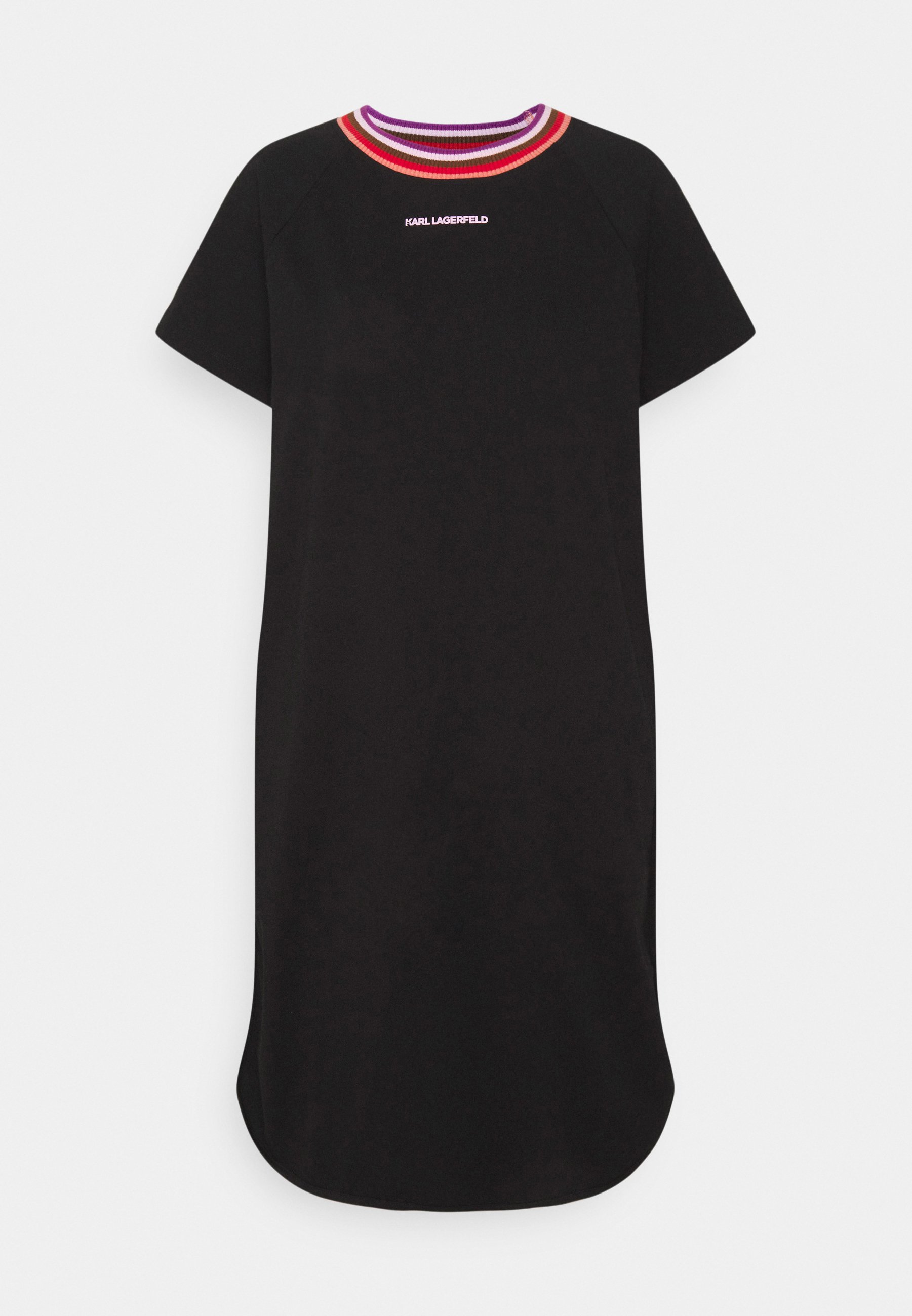 Karl Lagerfeld Stripe Rib T Shirt Dress Freizeitkleid Black Schwarz Zalando De