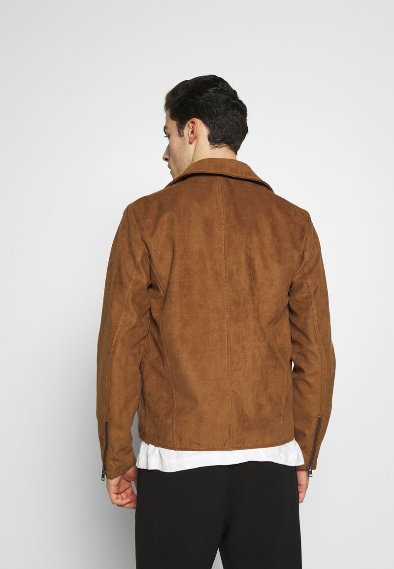 Jack Jones Jerocky Biker Jacket Noos Kevyt Takki Cognac Viininpunainen Meleerattu Zalando Fi