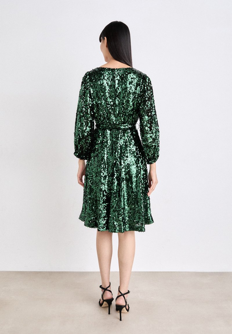 DKNY SEQUIN SURPLICE WRAP - Cocktail dress / Party dress - pine/black/black  - Zalando.co.uk