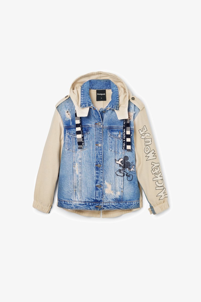 Desigual CHAQ MICKEY ART - Teksajakk - blue denim/beige