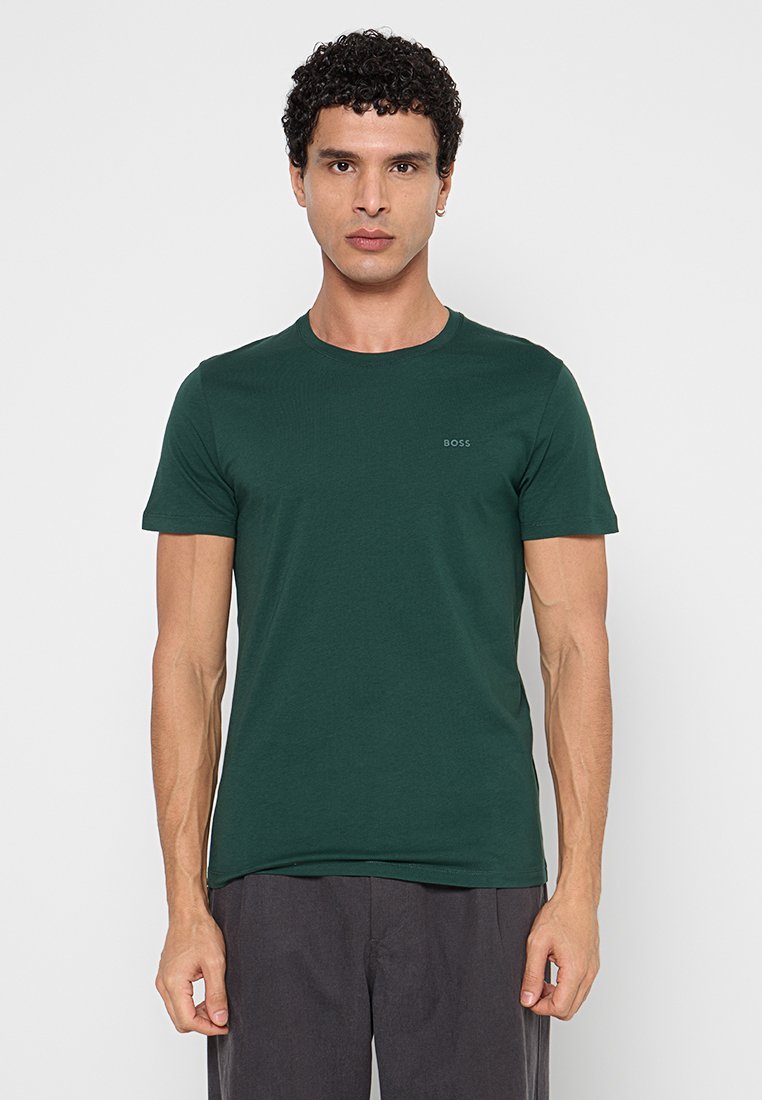 Boss T-shirt basic donkergroen Boss T-shirt basic donkergroen