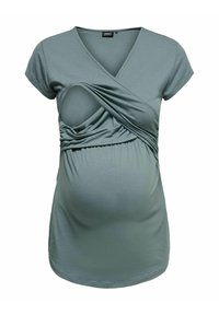 ONLY MATERNITY OLMLISA MATERNITY - T-shirts basic - balsam green
