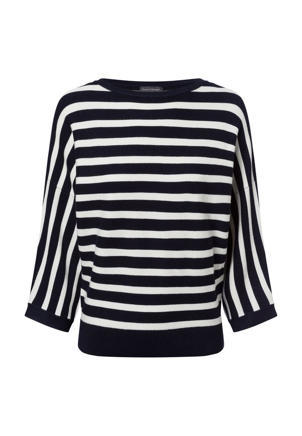 Strickpullover - marine weiß