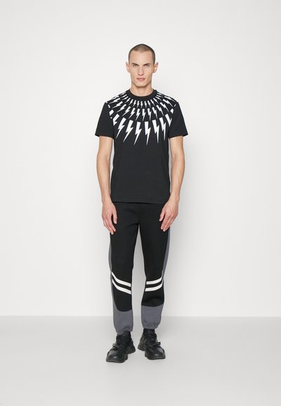 Neil Barrett MODERNIST - Παντελόνι φόρμας - black/mottled grey