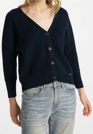 Neuletakki - mottled dark blue