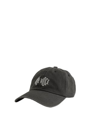Casquette de baseball noire à visière courbée avec texte brodé stylisé blanc ""LOUE RIDGE"" sur le panneau avant.