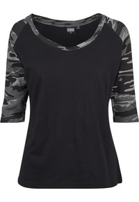 Urban Classics LADIES 3/4 CONTRAST RAGLAN TEE - T-Shirt print - black/dark  grey/schwarz | T-Shirts