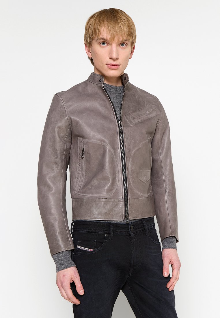 Diesel Leren jas taupe Diesel Leren jas taupe